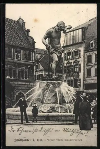 AK Mülhausen i. Els., Neuer Monumentalbrunnen