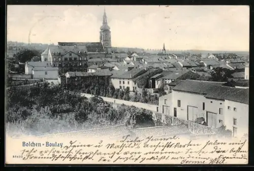 AK Bolchen, Ortsansicht mit Kirche