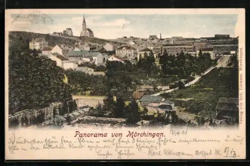 AK Mörchingen, Panoramablick auf die Stadt