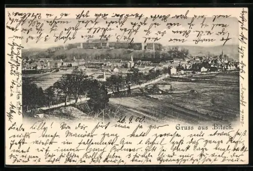 AK Bitsch, Ortsansicht aus der Vogelschau