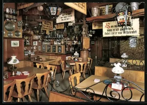 AK Frankfurt am Main, Braustüb`l Haus Wertheym, Gasthaus, Inh. Heinz Lautenberger, Innenansicht