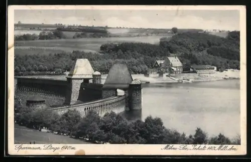 AK Möhnesee /Soest, Sperrmauer, Möhne-See, Talsperre