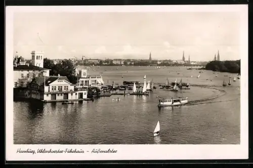 AK Hamburg, Uhlenhorster-Fährhaus, Aussenalster