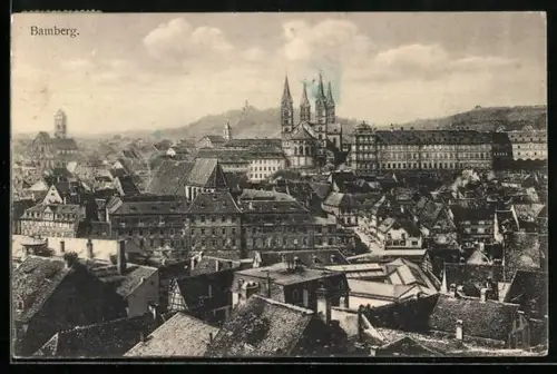 AK Bamberg, Stadtansicht mit Dom