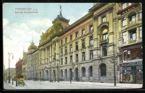 AK Frankfurt a. M., Zeil mit Hauptpostamt