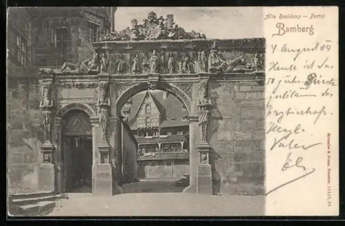 AK Bamberg, Alte Residenz, Portal