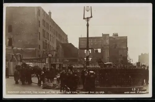 AK London, Clapham Junction, The scene of the disastrous fire 1909