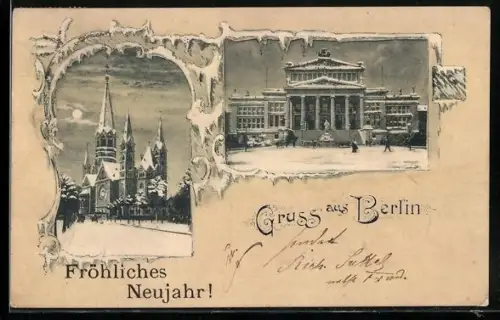 Winter-Lithographie Berlin, Konzerthaus am Gendarmenmarkt