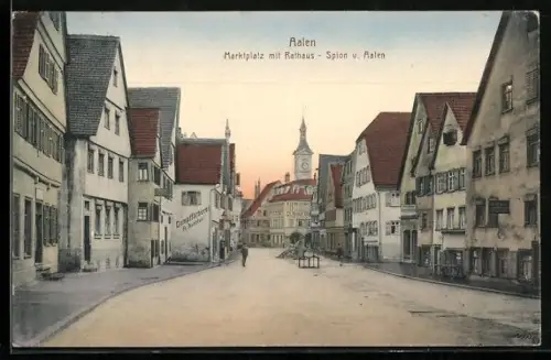 AK Aalen, Marktplatz mit Rathaus - Spion v. Aalen