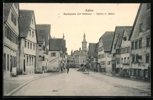 AK Aalen, Marktplatz mit Rathaus - Spion v. Aalen