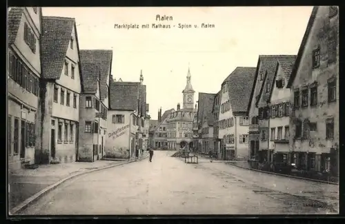 AK Aalen, Marktplatz mit Rathaus - Spion v. Aalen