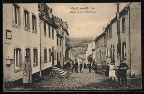 AK Prüm, Hillstrasse mit Anwohnern