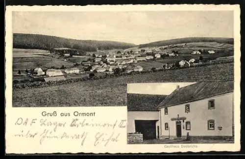 AK Ormont, Gasthaus Dederichs, Totalansicht