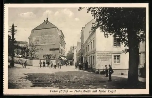 AK Prüm /Eifel, Hahnstrasse mit Hotel Engel