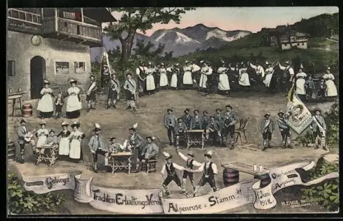 AK Oberhausen, Gebirgstrachten Erhaltungs-Verein Alpenrose-Stamm 1912