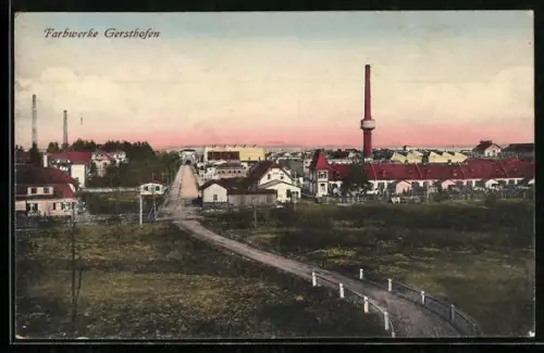 AK Gersthofen, Blick auf die Farbwerke