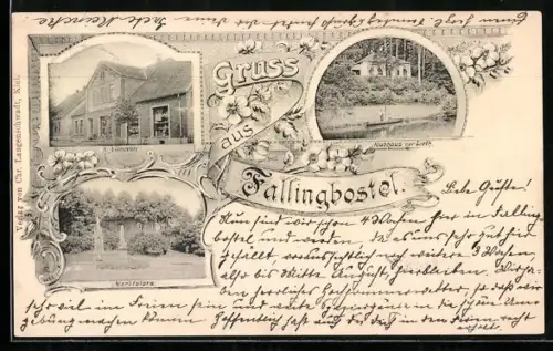 AK Fallingbostel, Handlung K. Niemann, Marktplatz, Klubhaus zur Lieth