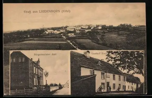 AK Leidenborn /Eifel, Gasthof Kaut, Bürgermeister Amt