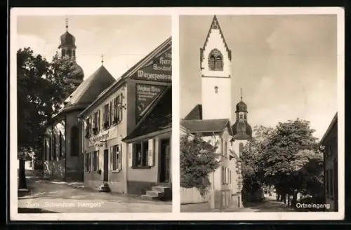 AK Zell /Pfalz, Gasthof zum Schwarzen Herrgott, Bes. K. Kennerknecht Wwe., Ortseingang