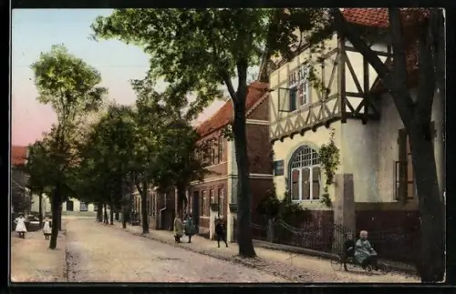 Goldfenster-AK Fallingbostel, Partie in der Cellerstrasse mit Kgl. Pr. Landratsamt