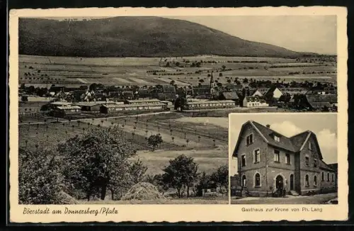 AK Börrstadt /Pfalz, Totalansicht, Gasthaus zur Krone von Ph. Lang