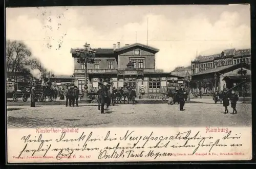 AK Hamburg-Klostertor, Partie am Klosterthor-Bahnhof