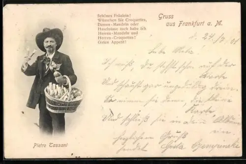 AK Frankfurt a. M., Pietro Tassani, Süssigkeiten-Verkäufer