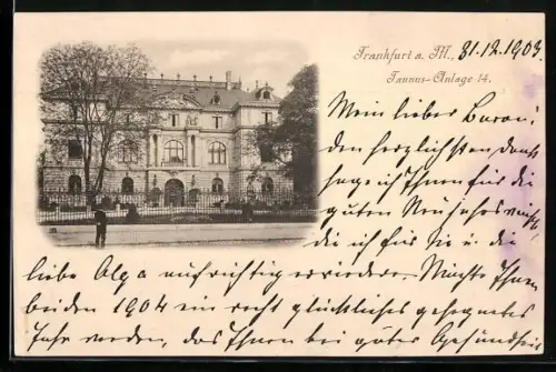 AK Frankfurt a. M., Haus an der Taunus-Anlage 14