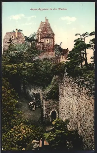 AK Aggstein in der Wachau, Blick zur Ruine