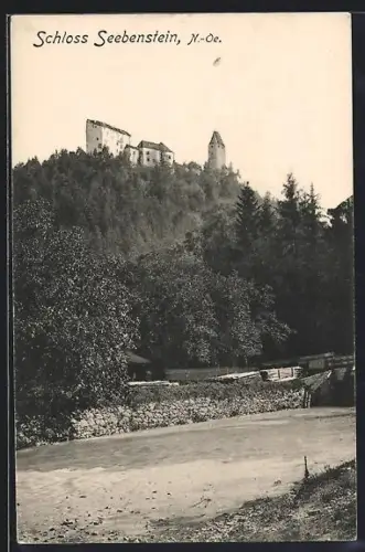 AK Seebenstein /N.-Ö., Blick zum Schloss