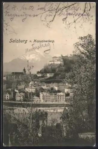 AK Salzburg, Blick v. Kapuzinerberg