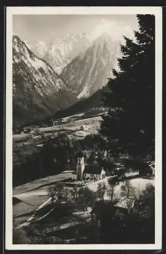 AK Bürserberg, Kirche und Panorama mit Sarotta