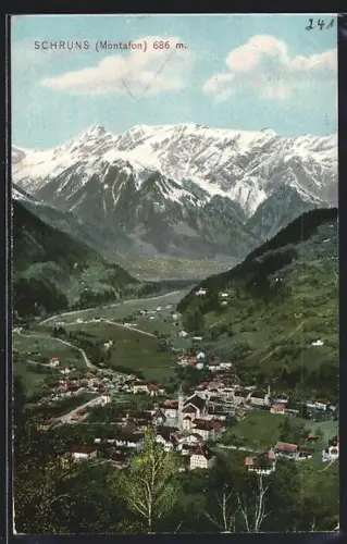 AK Schruns /Montafon, Talansicht mit Ort