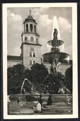 AK Salzburg, Glockenspiel mit Springbrunnen