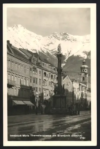 AK Innsbruck, Maria-Theresienstrasse mit Brandjoch