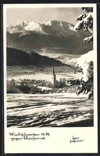 AK Windischgarsten /O. Ö., Ortspanorama gegen die Berge