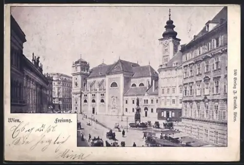 AK Wien, Freiung, Platz mit Kirche