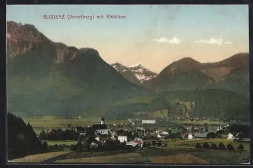 AK Bludenz /Vorarlberg, Panorama mit Rhätikon