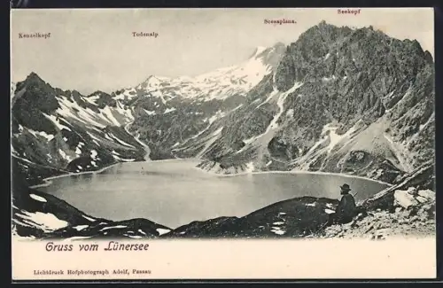 AK Lünersee, Bergsee mit Gebirgspanorama