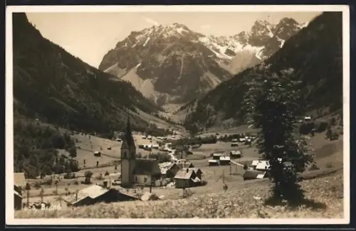 AK Brand, Ort mit Kirche und Gebirgspanorama