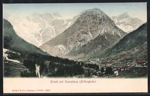 AK Brand /Arlbergbahn, Panorama mit Scesaplana