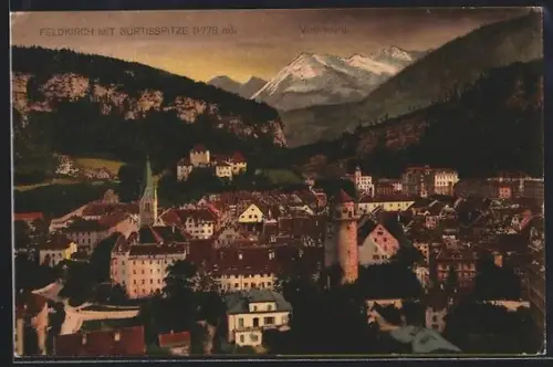 AK Feldkirch /Vorarlberg, Panorama mit Gurtisspitze