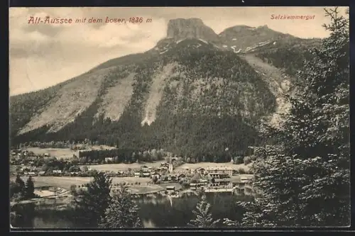 AK Alt-Aussee /Salzkammergut, Ort am See mit Loser