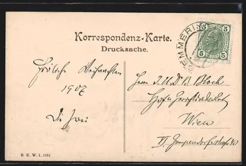 AK Semmering, Südbahnhotel mit Raxalpe