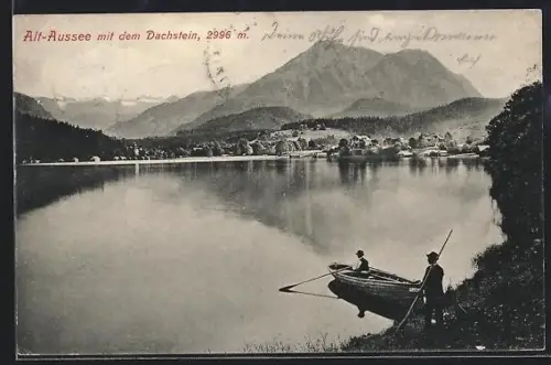 AK Alt-Aussee, Panorama mit dem Dachstein und See