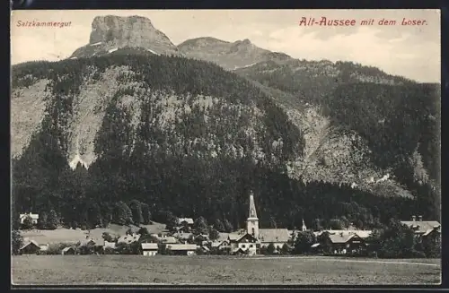 AK Alt-Aussee /Salzkammergut, Ortsansicht mit dem Loser
