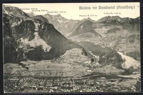 AK Bludenz /Vorarlberg, Panorama mit Brandnertal