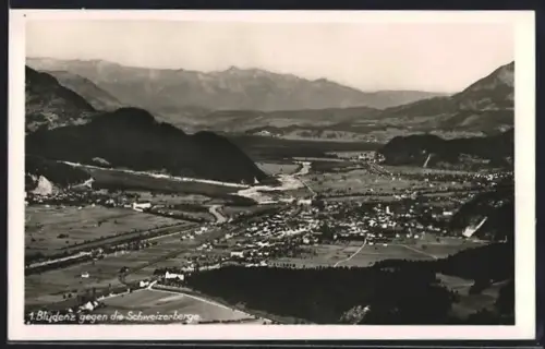 AK Bludenz, Panorama gegen die Schweizerberge