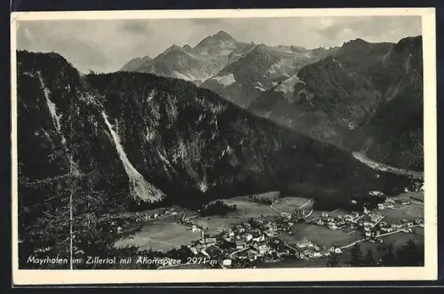 AK Mayrhofen im Zillertal, Panorama mit Ahornspitze
