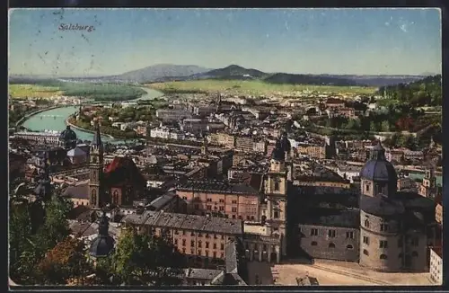 AK Salzburg, Panorama mit Altstadt